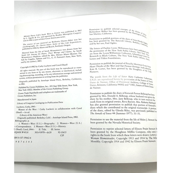 American History Book "Women of the West" Cathy Luchetti Carol Olwell 1982 - Picture 12 of 14